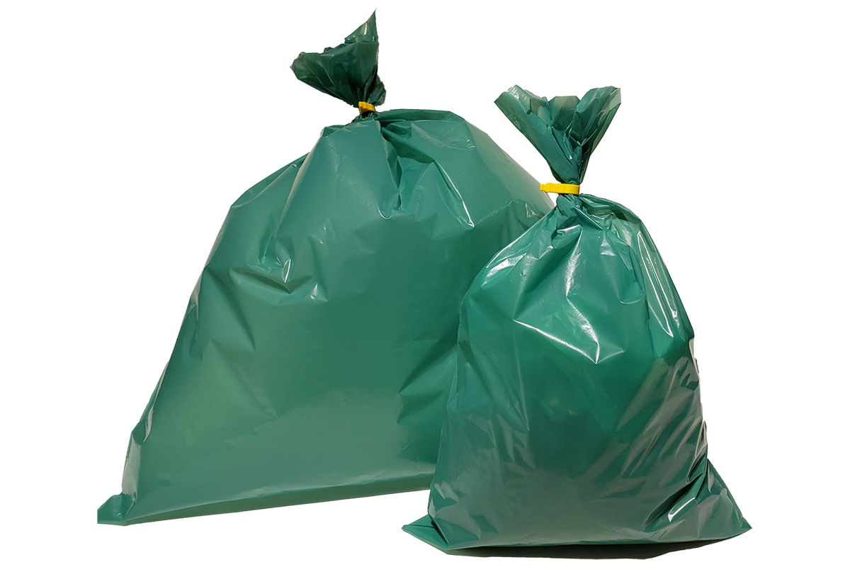 Plastic Bag | Hemp Harvest Works | Leaf | Green | Bin Bag | Bag | Hemp Storage | Hemp Bag | Hemp Flower | Cannabis Flower Storage