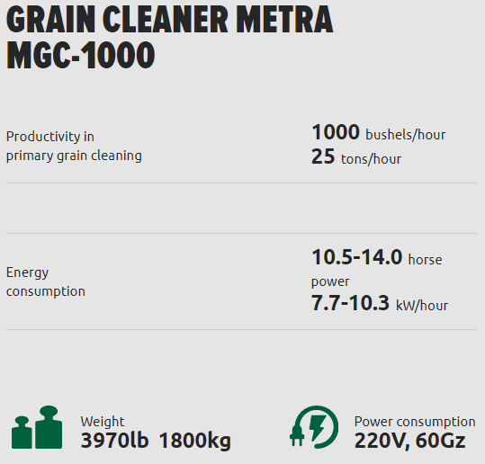 Metra MGC mobile grain cleaner | mobile hemp grain cleaner | Trailer mounted hemp seed cleaner