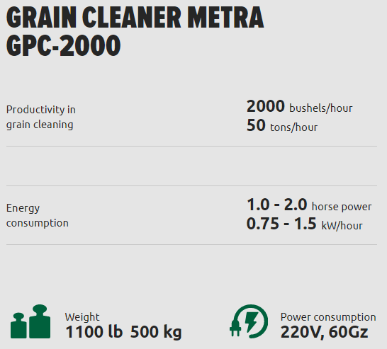 Metra GPC Hemp Grain Cleaner | Hemp Seed Cleaner | Specialty Seed Sorter